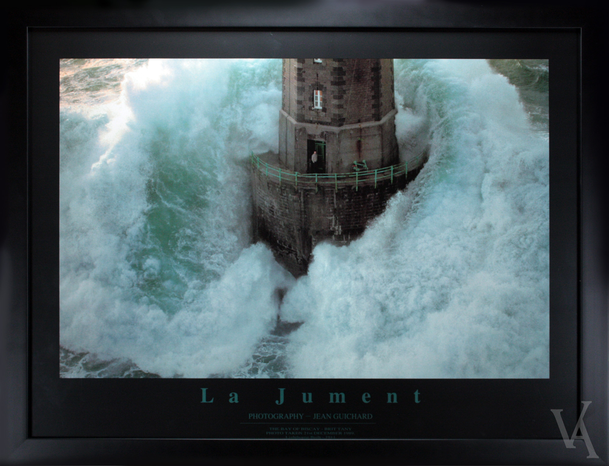 La Jument ocean photography framed art print. Man In The Lighthouse wall art.