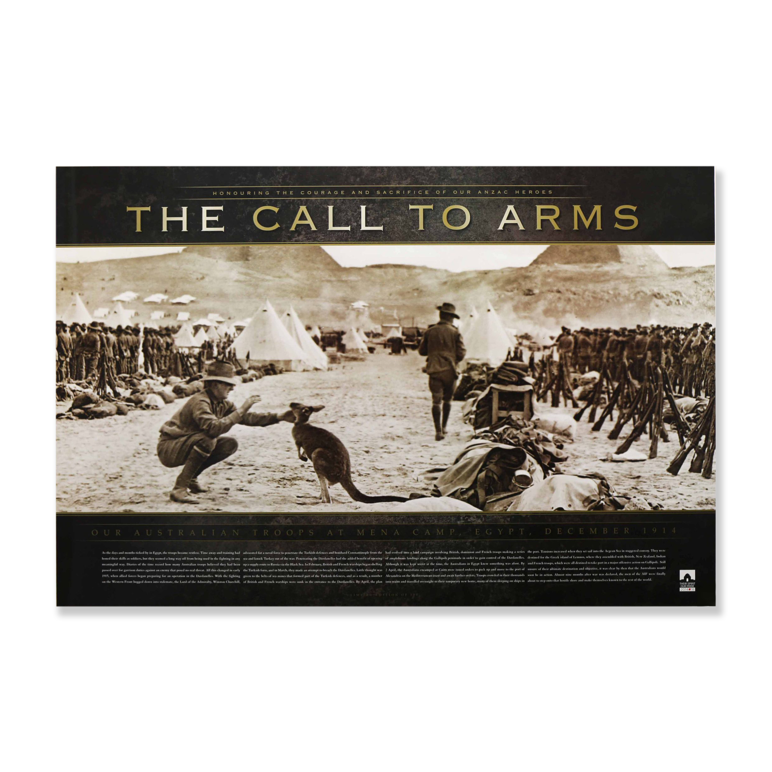 Anzacs Call To Arms Art Print Military Memorabilia Unframed