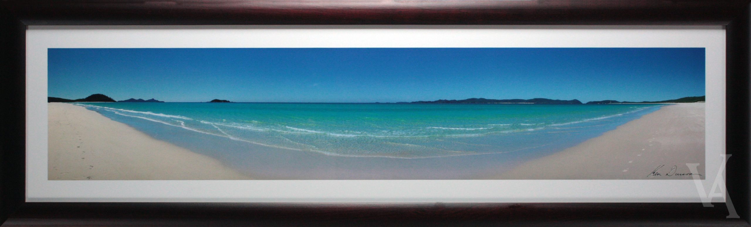 Ken Duncan Photography Framed Signature Series Art Print. Whitehaven Beach Panoramic Signed Photo.
