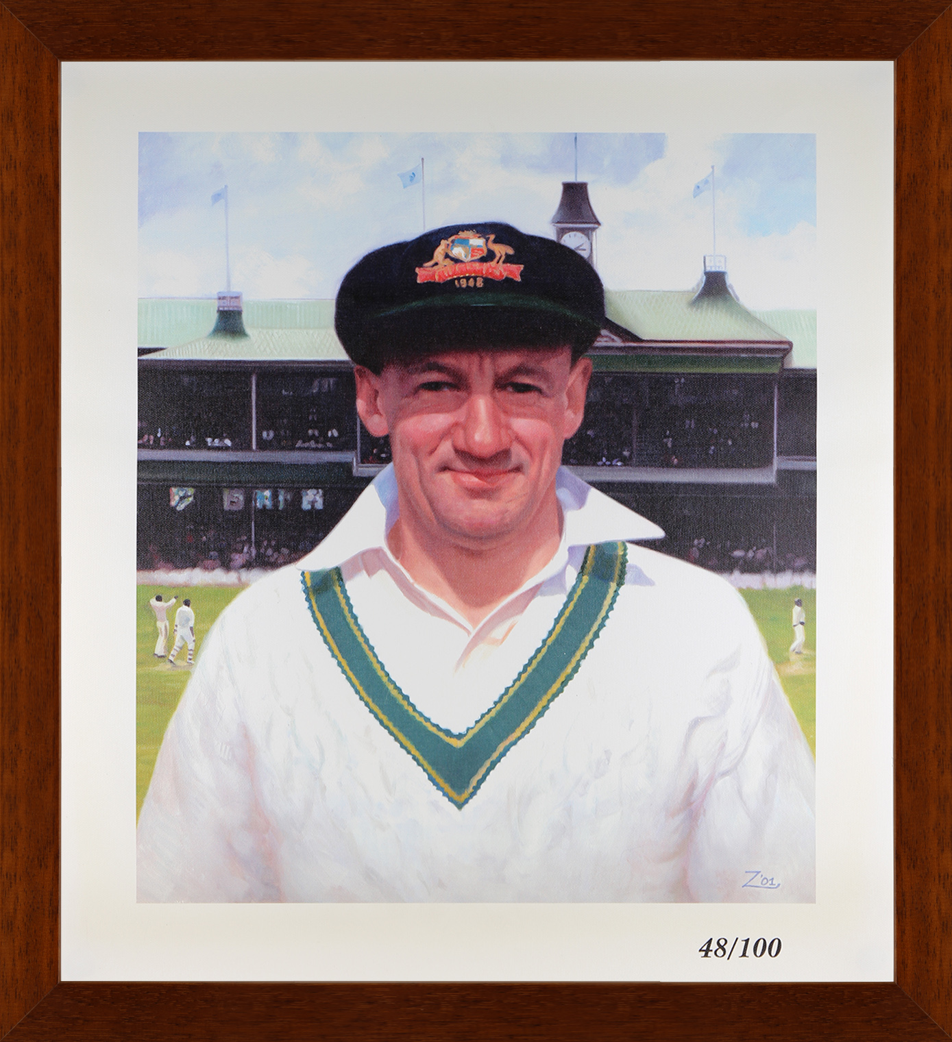 Don Bradman Portrait SCG Printed Canvas Cricket Memorabilia. Detailed printed canvas of Sir Donald Bradman.