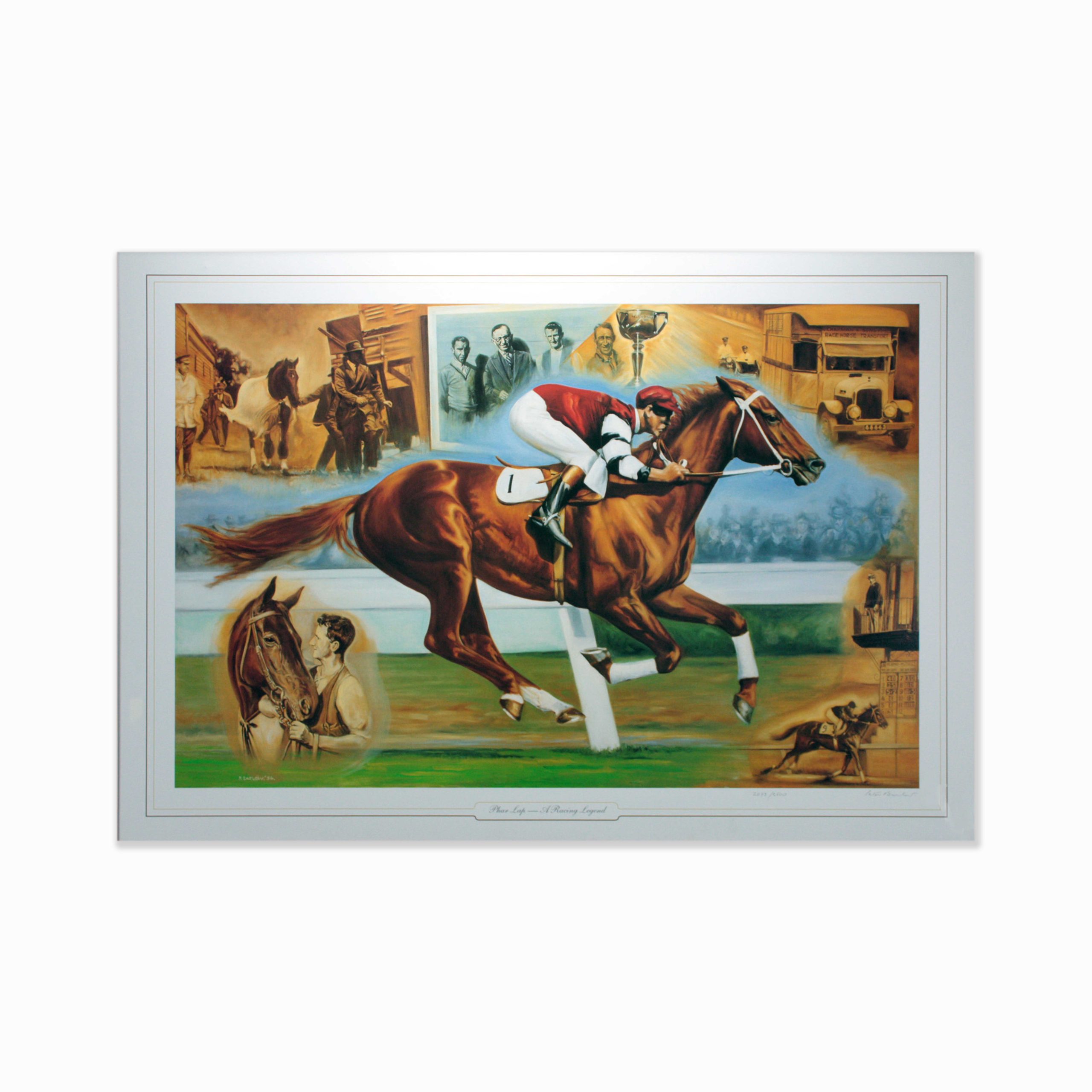 Phar Lap A Racing Legend Signed Peter Barlow Horse Racing Memorabilia Unframed