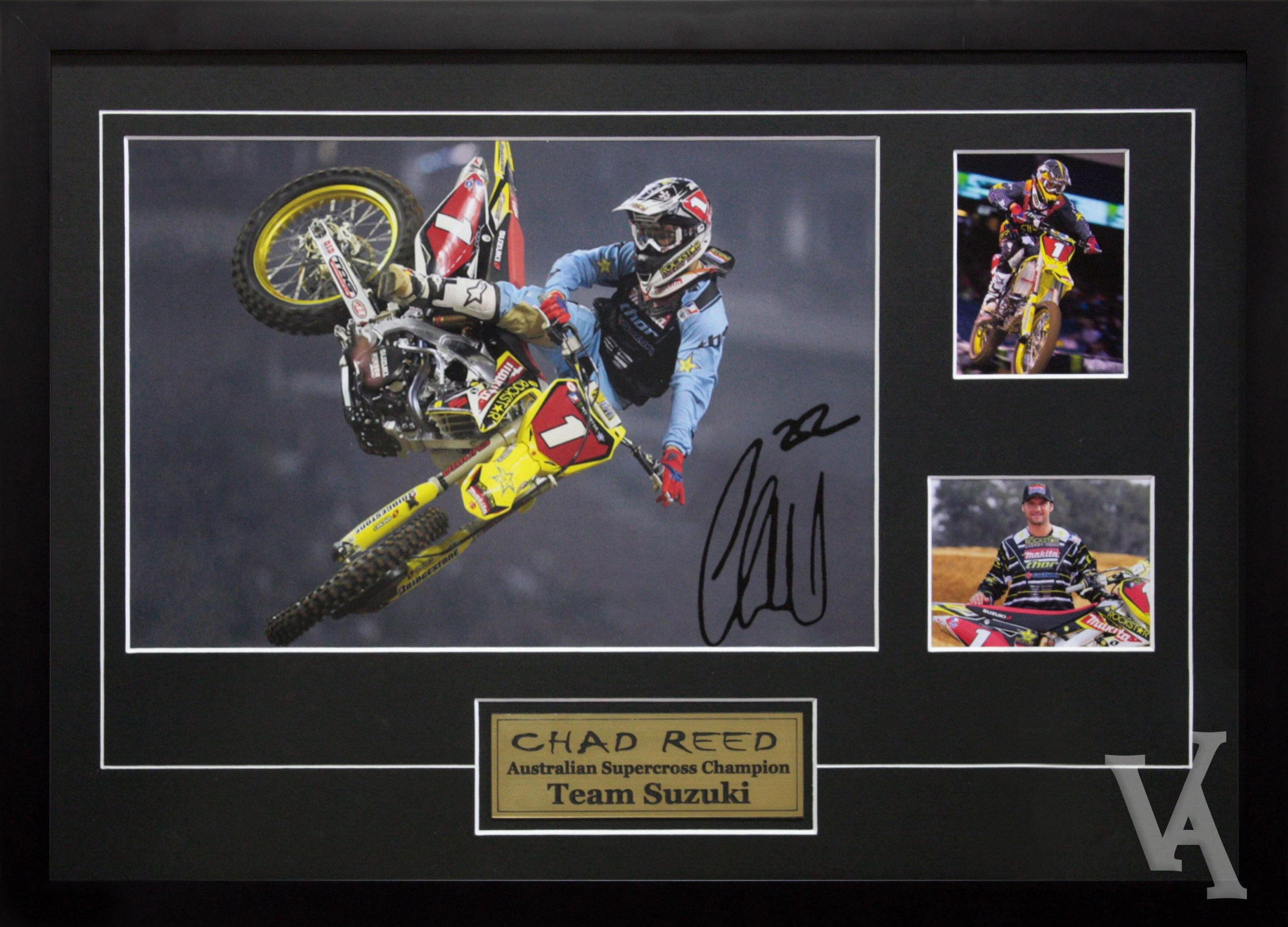 CHAD REED TEAM SUZUKI MOTOCROSS CHAMP SIGNED & FRAMED SMALL