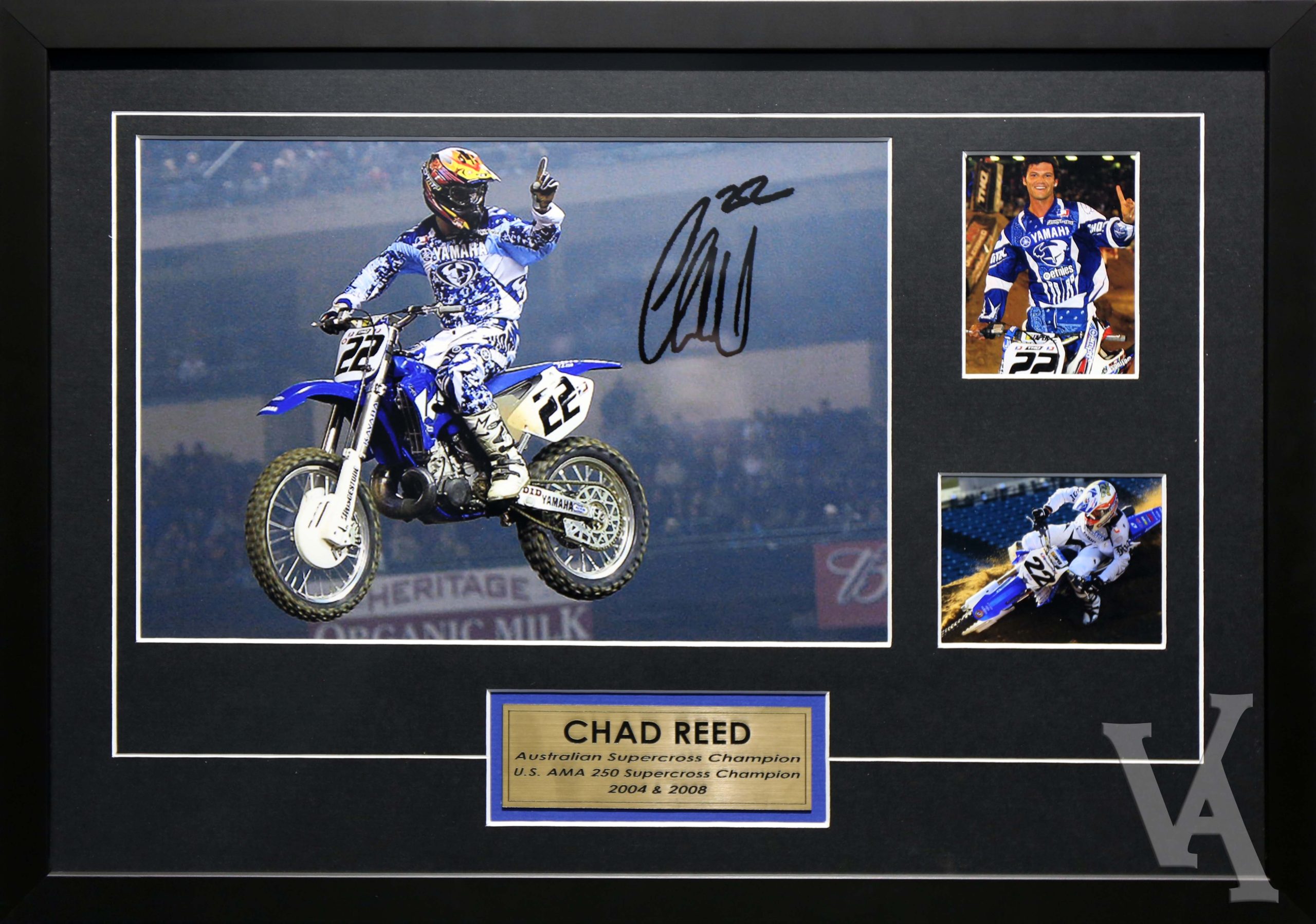 CHAD REED TEAM YAMAHA MOTOCROSS CHAMP SIGNED & FRAMED